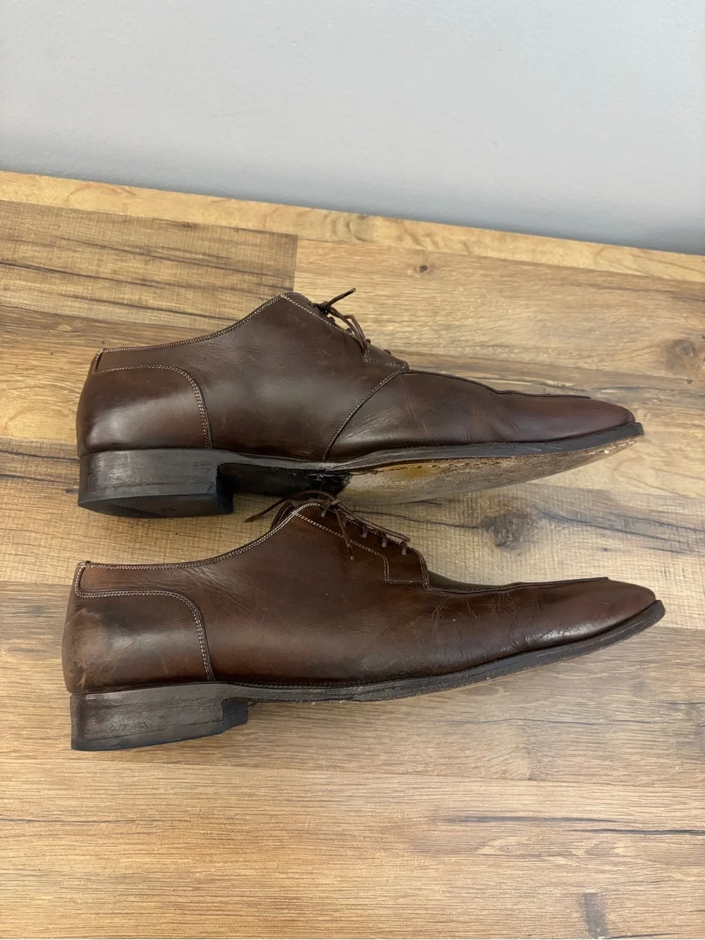 Santoni Oxford Leather Dress Shoes Made in Italy Men’s